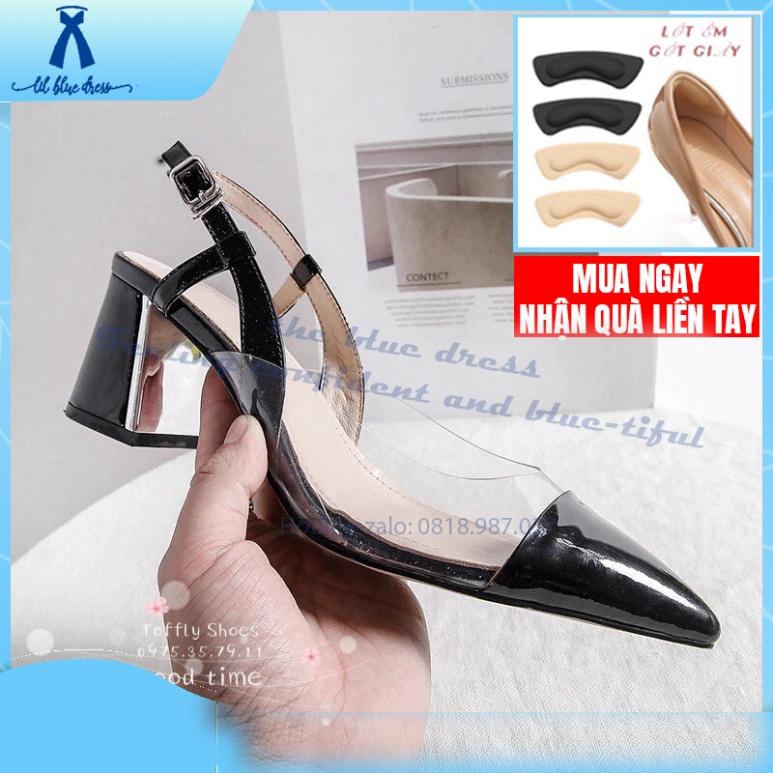 QUẢNG CHÂU Giày cao gót Slingback phối mica gót ánh bạc tốt giá rẻ đẹp s