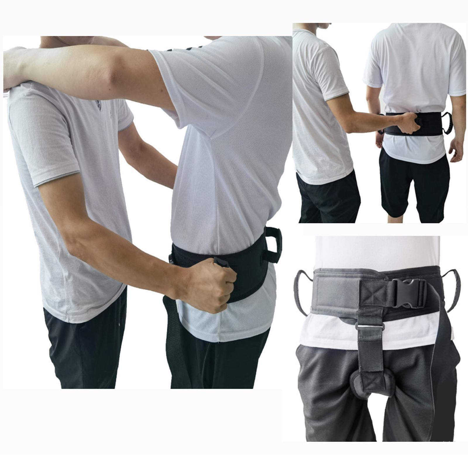 Transfer Care Belt Auxiliary Strap Walking Training Standing Breathable Long Strap Gait Belt for Patient Elderly Bedridden Band Black