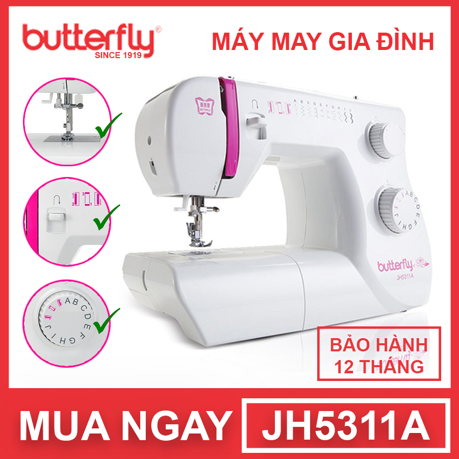 Máy May Gia Đình Cơ Bản Butterfly JH5311A - Hàng Chính Hãng