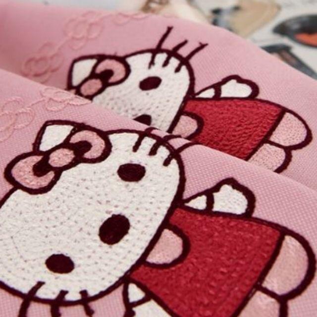 (QUÀ TẶNG CHO BÉ) Rèm Thêu Kitty xinh xắn, rèm cửa màu hồng trang trí phòng ngủ trẻ em