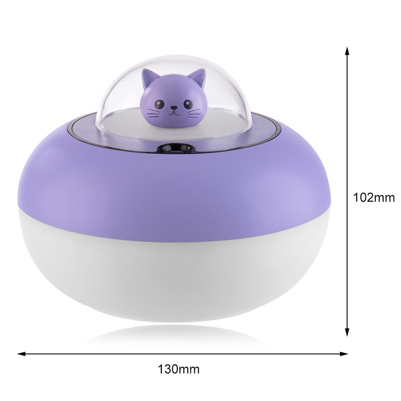 300Ml Mèo USB Máy Tạo Độ Ẩm Không Khí Fo Xe Nhà Siêu Âm Thanh Xe Hơi Phun Sương Tạo Với Nhiều Màu Sắc Đèn Ngủ Mini văn Phòng Máy Lọc Không Khí
