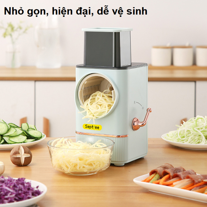 Máy thái rau củ quả đa năng 3 chế độ, thương hiệu Mỹ cao cấp Septree WT-QC613 - Hàng Nhập Khẩu
