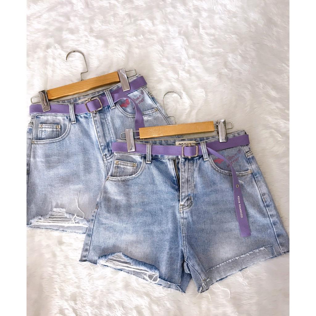 Quần shorts jeans thêu họa tiết - 22CHIC