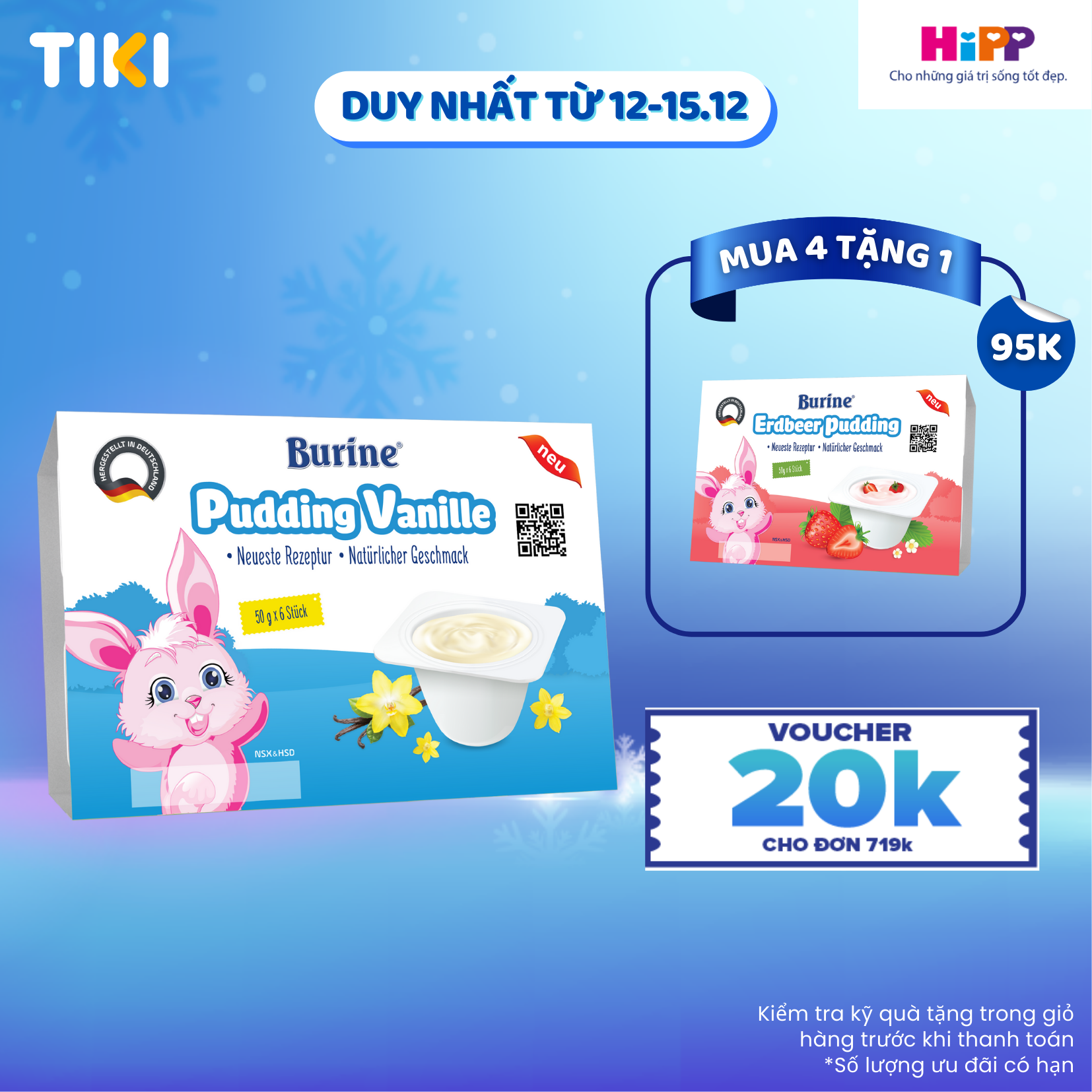 Pudding ăn dặm Burine Vị Vani - Nhập khẩu Đức dành cho trẻ từ 6 tháng tuổi