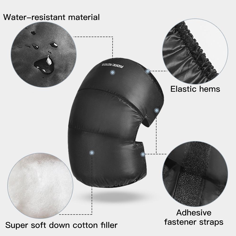 Golovejoy Winter Warm Down Filled Knee Pads for Men and Women Windproof Thermal Knee Braces Sleeves for Outdoor Cycling Running Skiing