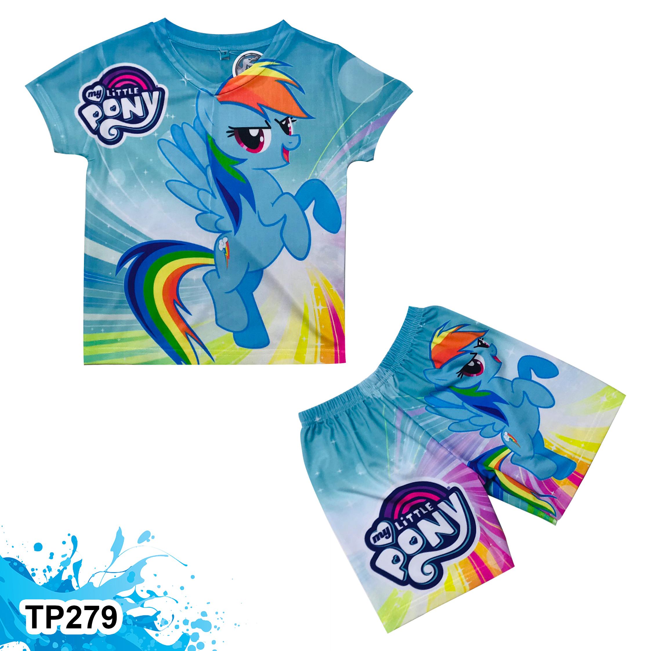 Đồ Bộ Thun Có Tay In 3D cho bé gái hình Ngựa Pony – 15