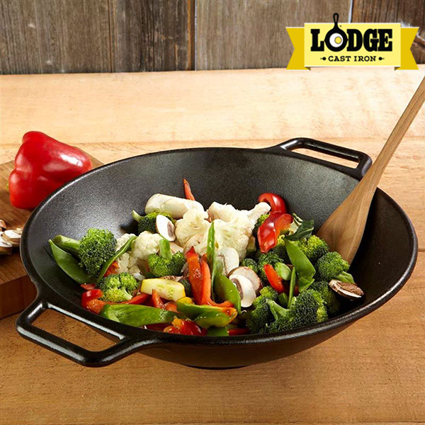 Chảo gang xào cỡ lớn Lodge hai tay cầm 35.5cm-P14W3. Dùng chiên, xào, áp chảo thực phẩm