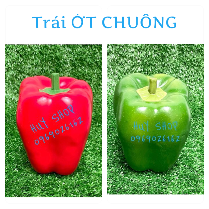 1 Trái ỚT CHUÔNG nhân tạo trang trí - Trái cây giả