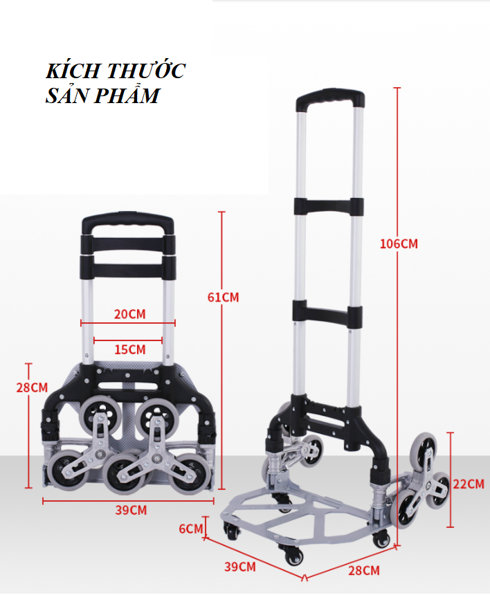 Xe Kéo Hàng Đa Định Hình 10 Bánh XE tải 200kg