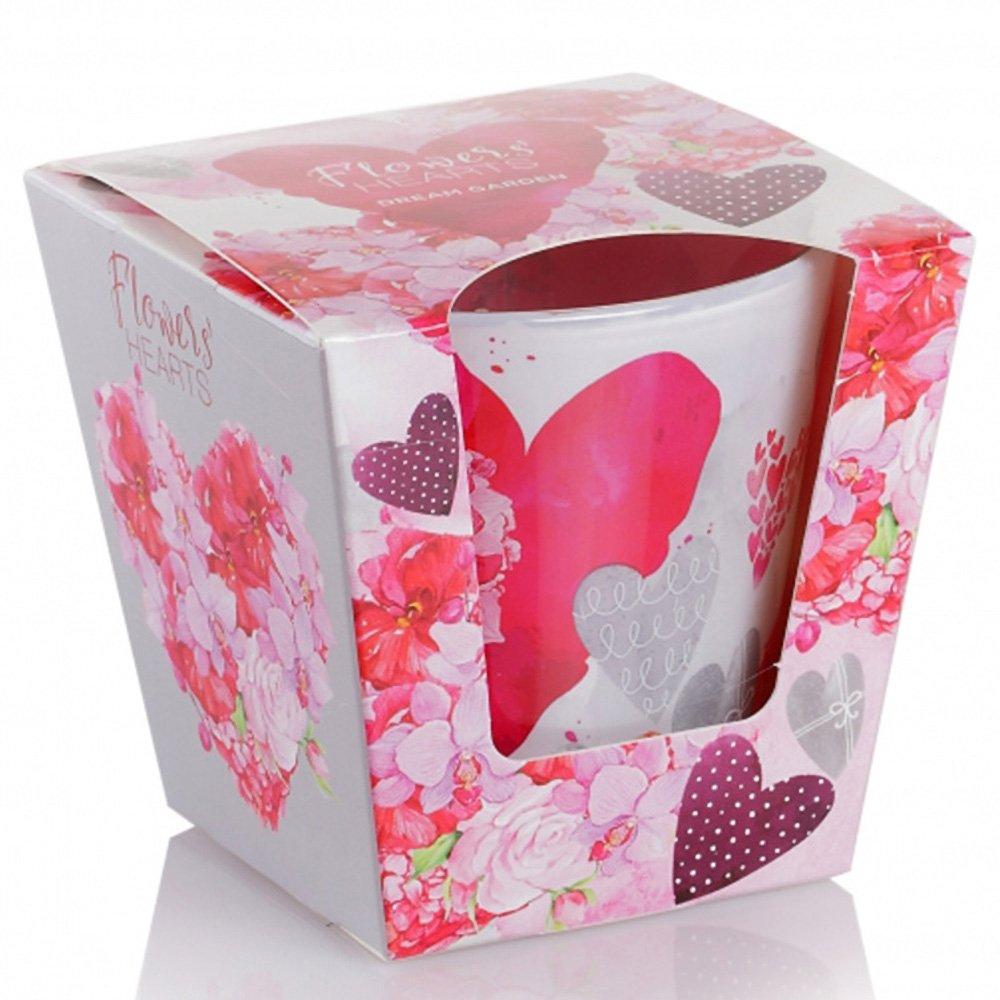 Ly nến thơm tinh dầu Bartek Flowers' Hearts 115g QT00669 - hoa păng xê, nến trang trí, thơm phòng, thư giãn, hỗ trợ khử mùi (giao mẫu ngẫu nhiên)