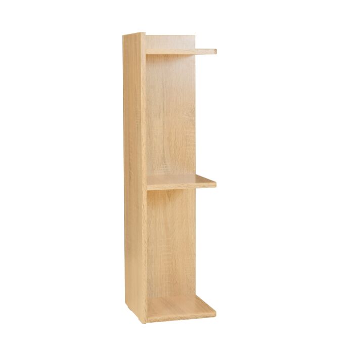 SB Furniture, Looms, Claire Corner Shelf, Solid Oak Color, W25xD25xH113 cm.