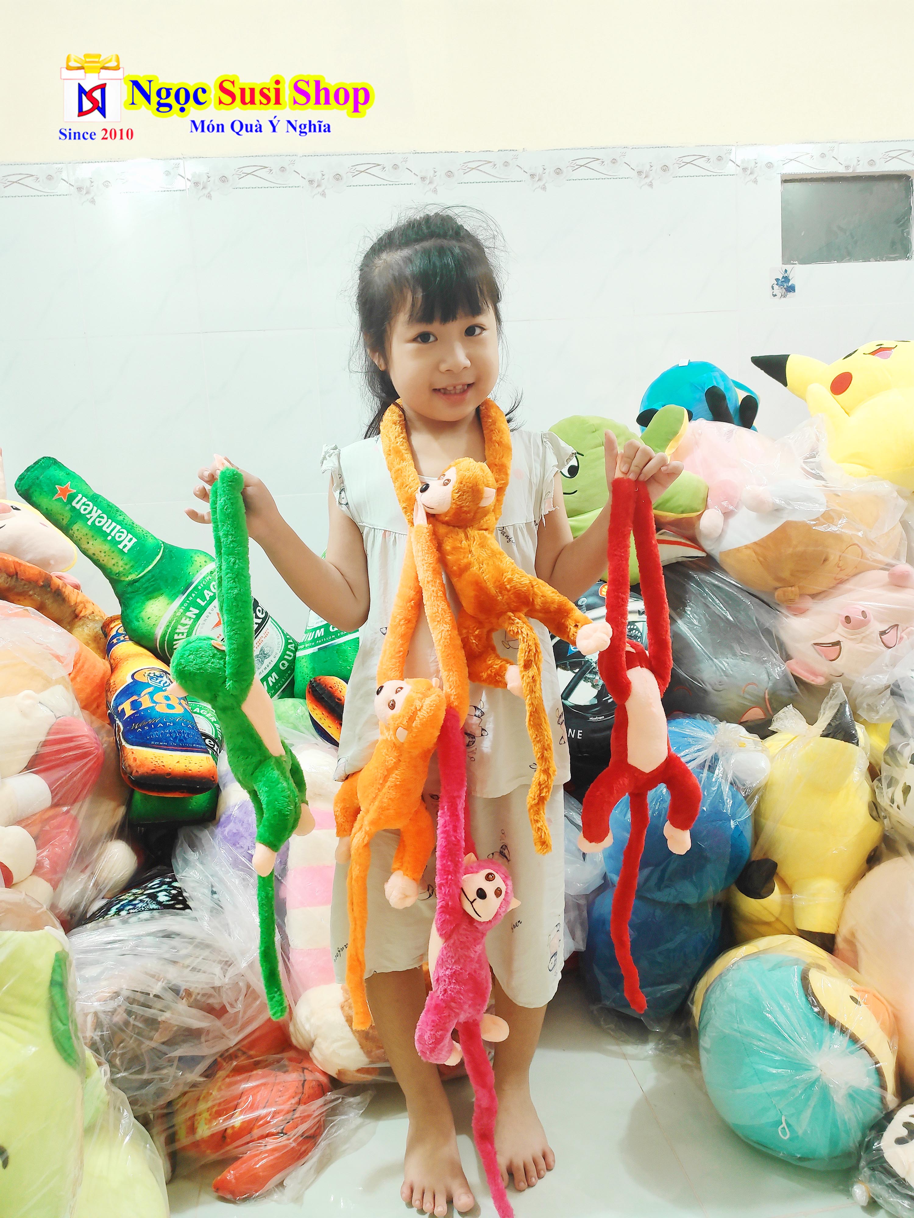 GẤU BÔNG KHỈ BÓP KÊU CHÁY ĐÈN - NGẪU NHIÊN MÀU