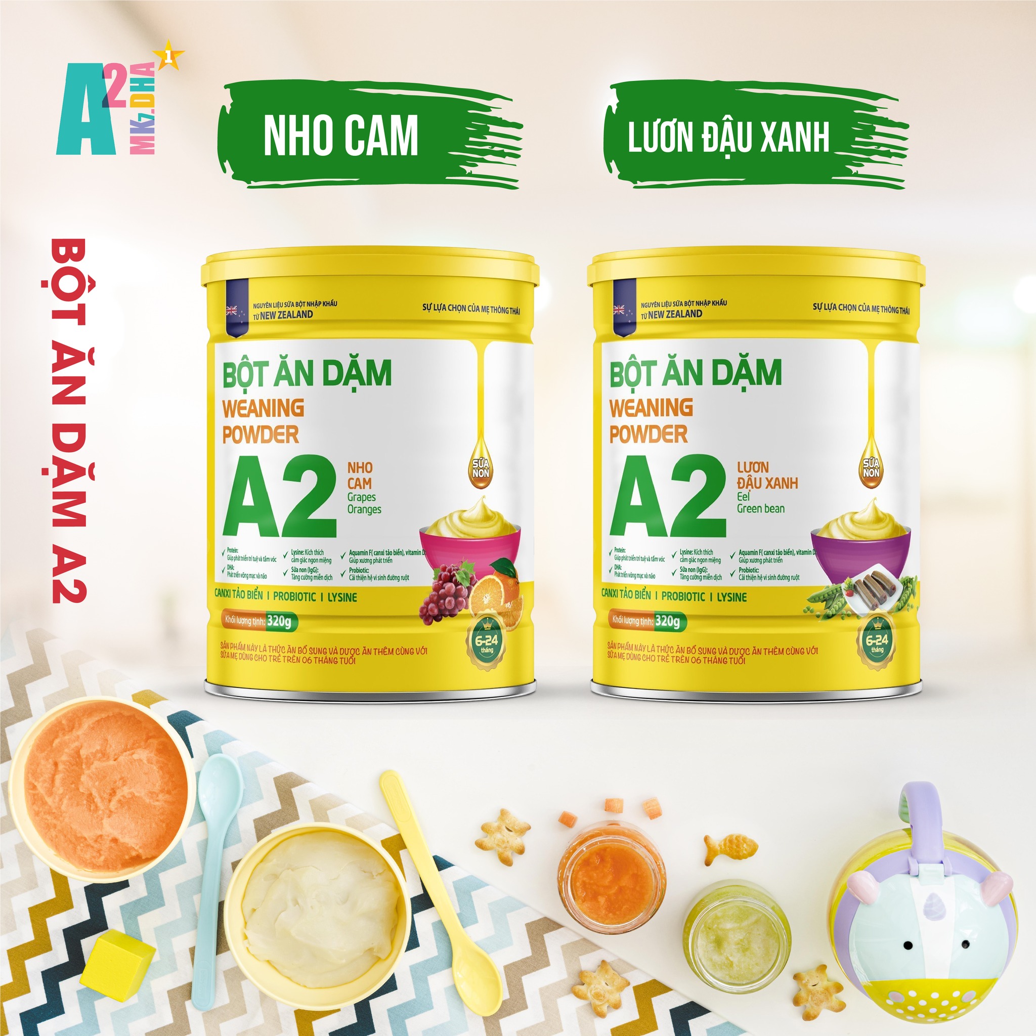 Bột ăn dặm A2 Các loại 320g