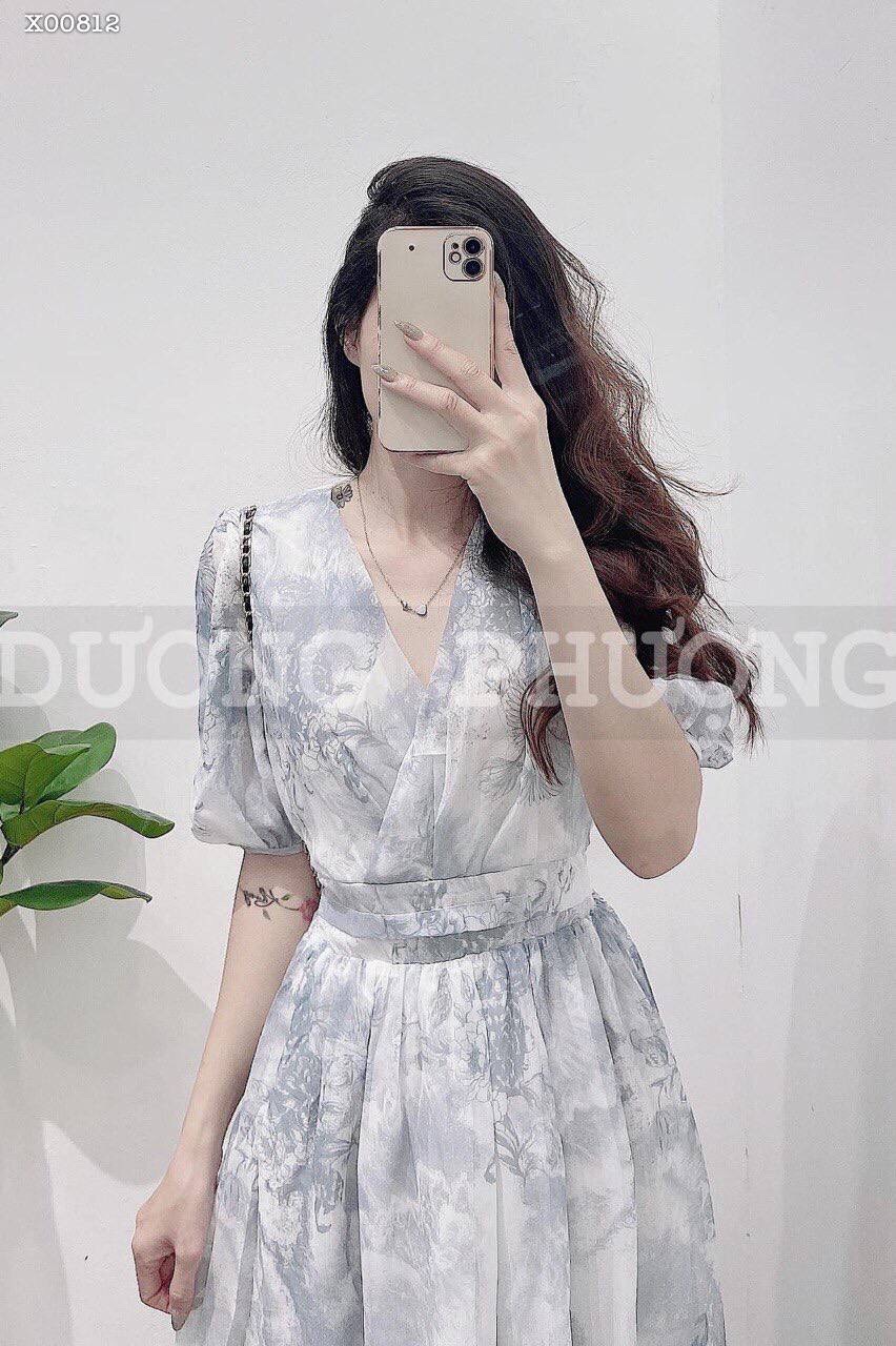 ĐẦM DÀI SUÔNG TRƠN HOA FLORAL CỔ V TAY NGẮN BỒNG LƯNG THUN MAXI MIDI DẠO PHỐ ĐI BIỂN DỰ TIỆC ĐI LÀM