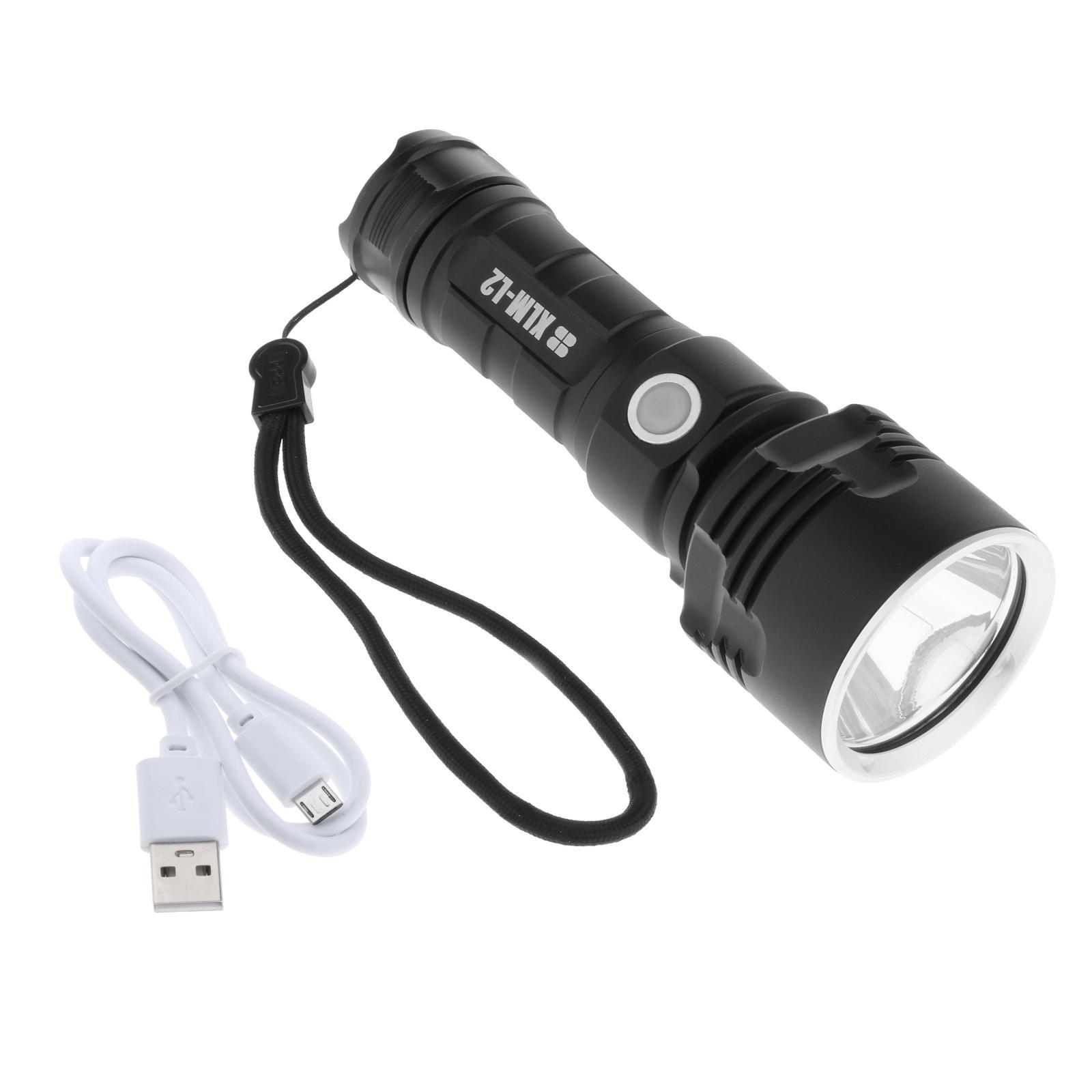 USB Rechargeable LED Powerful Flashlight with Bright Lamp