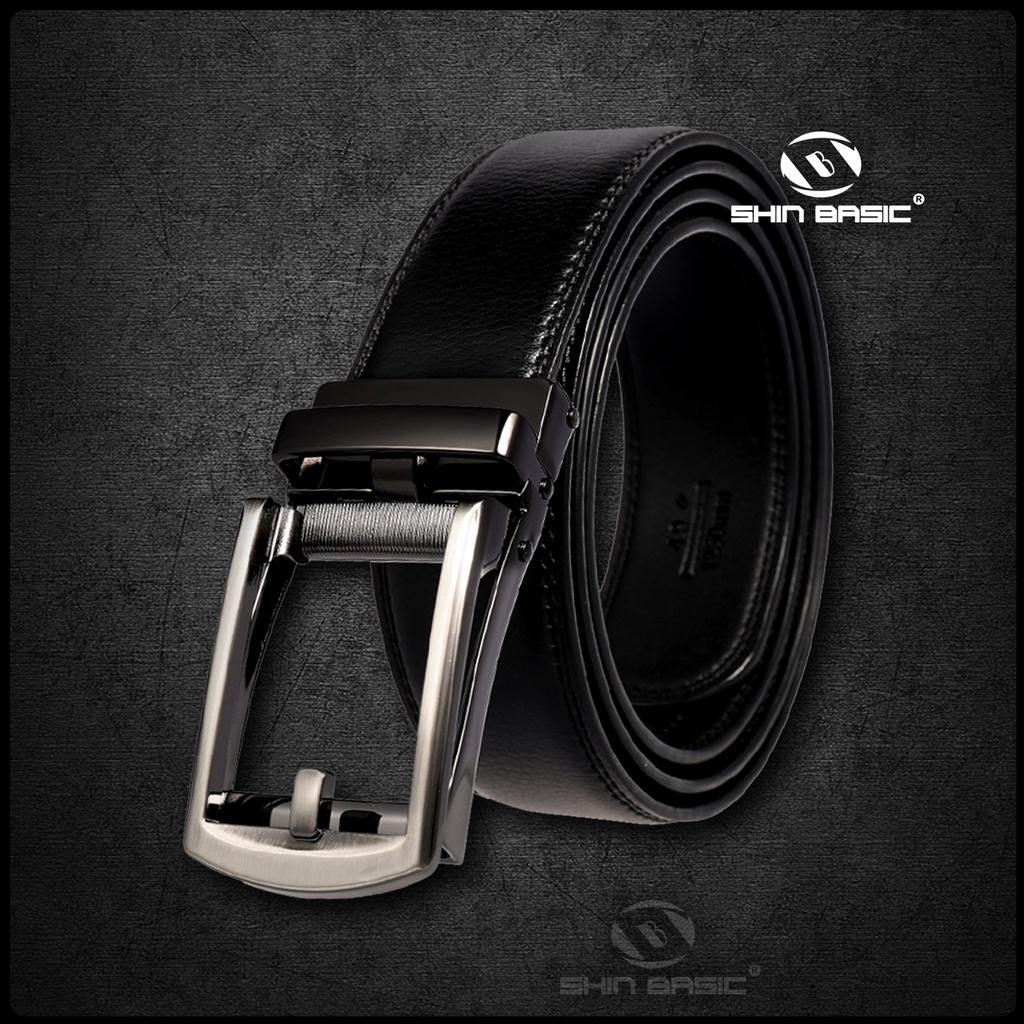 Dây Thắt Lưng, Nịt Nam Da Bò Cao Cấp - ShinBasic, Bảng Khoá Tự Động, Thời Trang Công Sở,  BELTS21BAS09-3