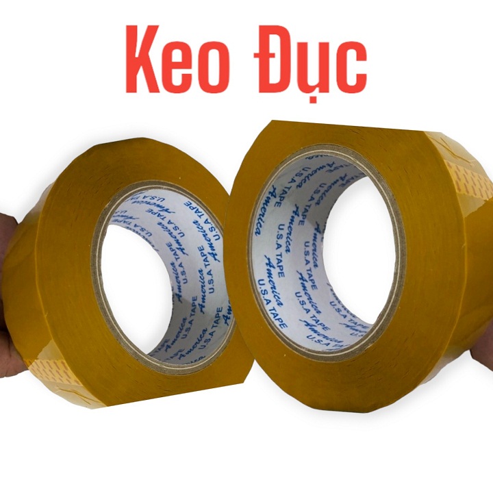 Combo 2 Cuộn Băng Keo Trong/Đục OPP 200Yard USA Siêu To Khổng Lồ, Băng Keo Nặng 330g/Cuộn Dán Dính Chắc Tốt
