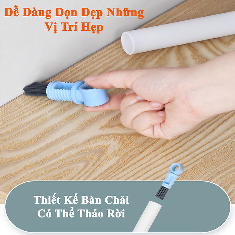 Cây Lau Đa Năng Mini Cây Lau Nhà Tự Vắt, Đầu Xoay 180 Độ Lau Bàn Bếp, Phòng Tắm, Lau Kính, Cây Lau Bếp Kèm 2 Bông Lau - Giao Màu Ngẫu Nhiên