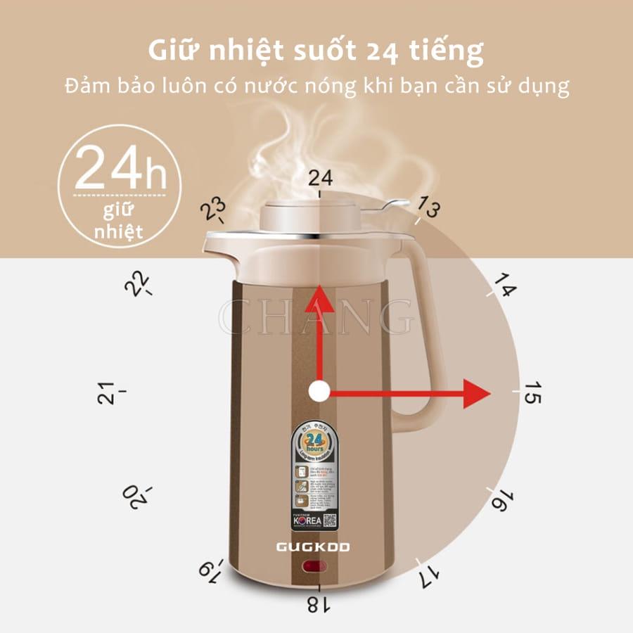 Ấm Siêu Tốc Đa Năng 2 In 1 GUGKOO 3L, Ấm Đun Nước Kèm Bình Giữ Nhiệt Chất Liệu Cao Cấp Không Gỉ Sôi Nhanh