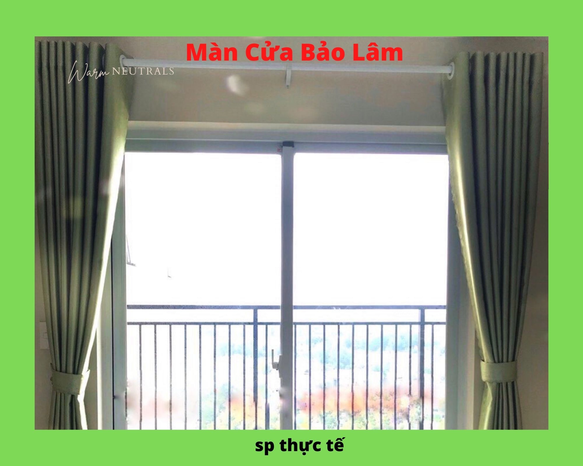 Rèm Cửa Sổ , Rèm cửa chống nắng, cản sáng - Màu Xanh Cốm