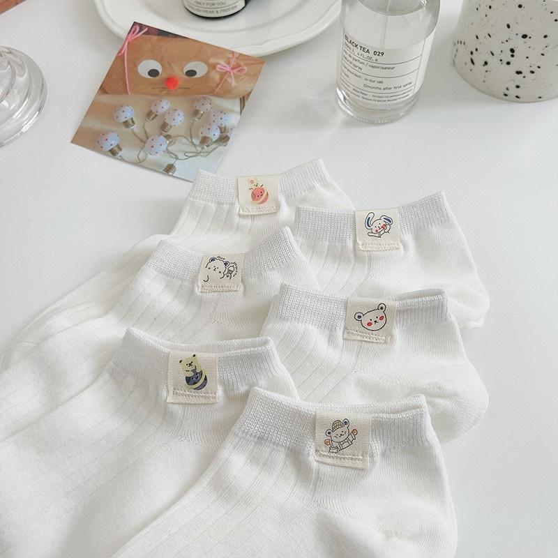 Vớ Tất Cổ Ngắn Icon TEM vải cotton kháng khuẩn, hàng loại 1 bao đổi trả dành cho cả nam và nữ