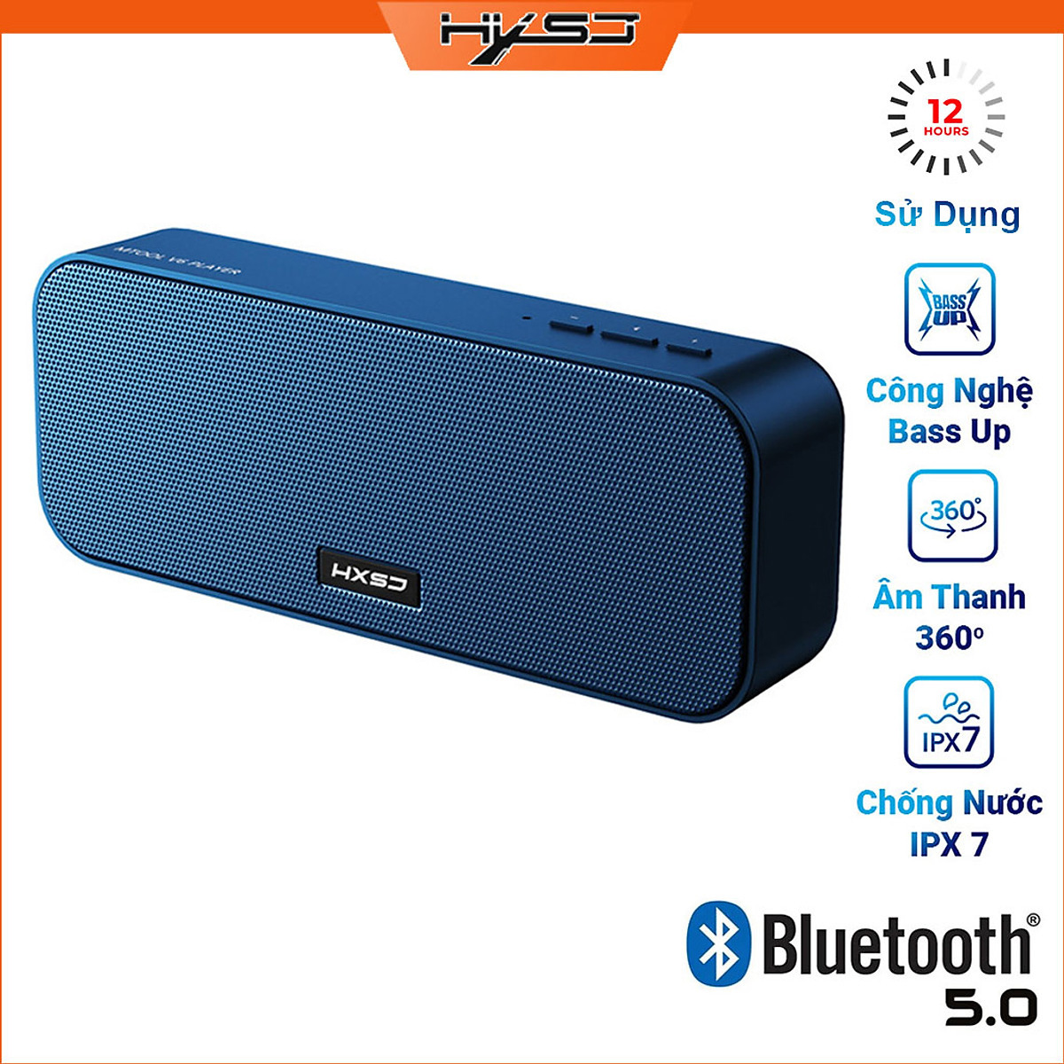 Loa Bluetooth HXSJ V6 Bản Mở Rộng Hỗ Trợ Kết Nối Bluetooth 5.0, Thẻ Nhớ, USB, Công suất 2 loa 10W Nhiều Màu Sắc - Hàng chính hãng