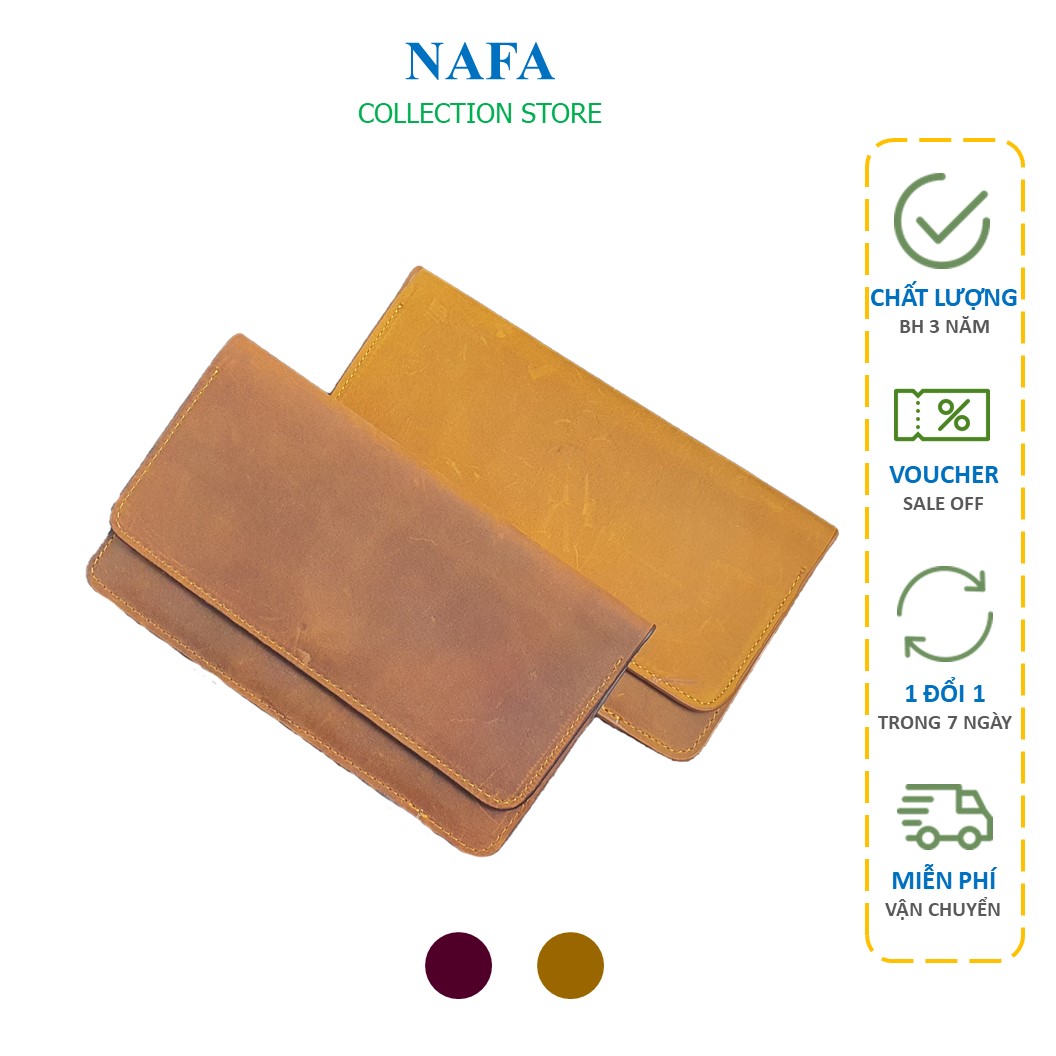 [Da thật] Ví dài da bò đựng điện thoại NAFA WL106 thời trang tiện lợi nhỏ gọn - BH 3 năm