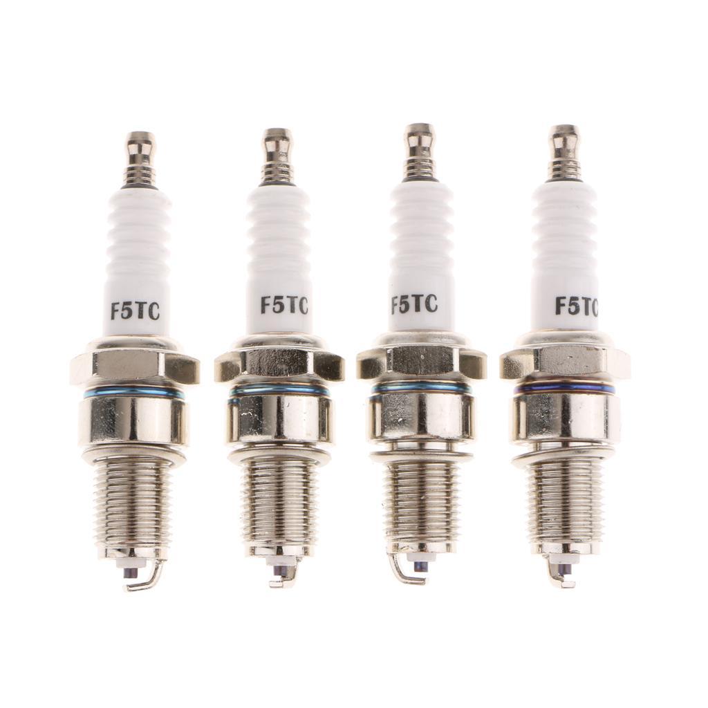 4 Pieces Motorcycle Automobile ATV Standard Spark Plug F5TC