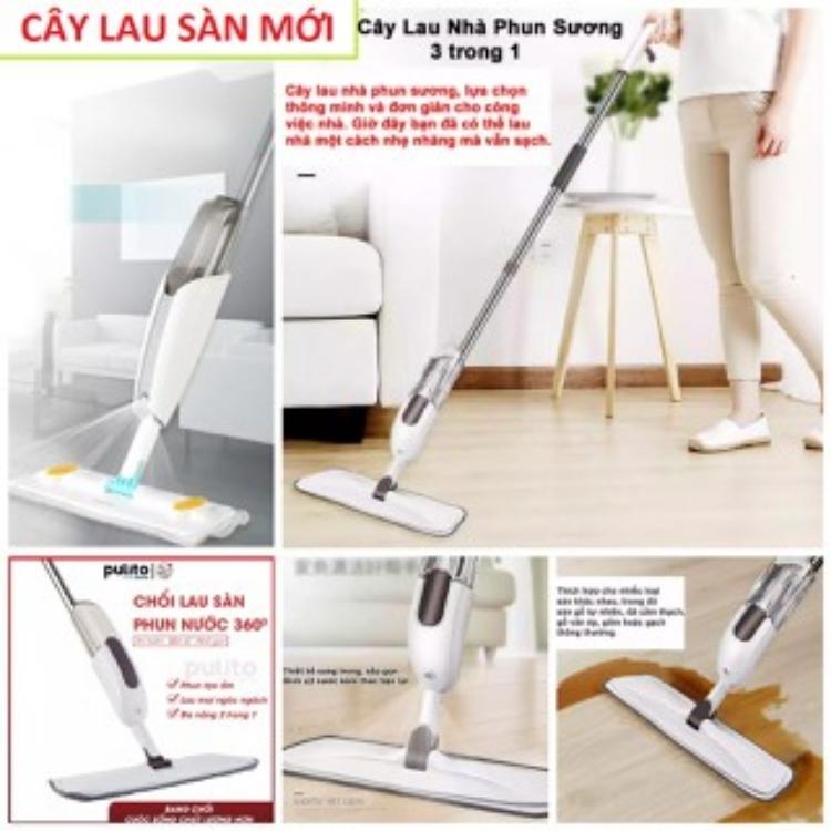 Cây lau nhà thông minh dạng xịt, đầu xoay 360 độ thông minh tiện lợi