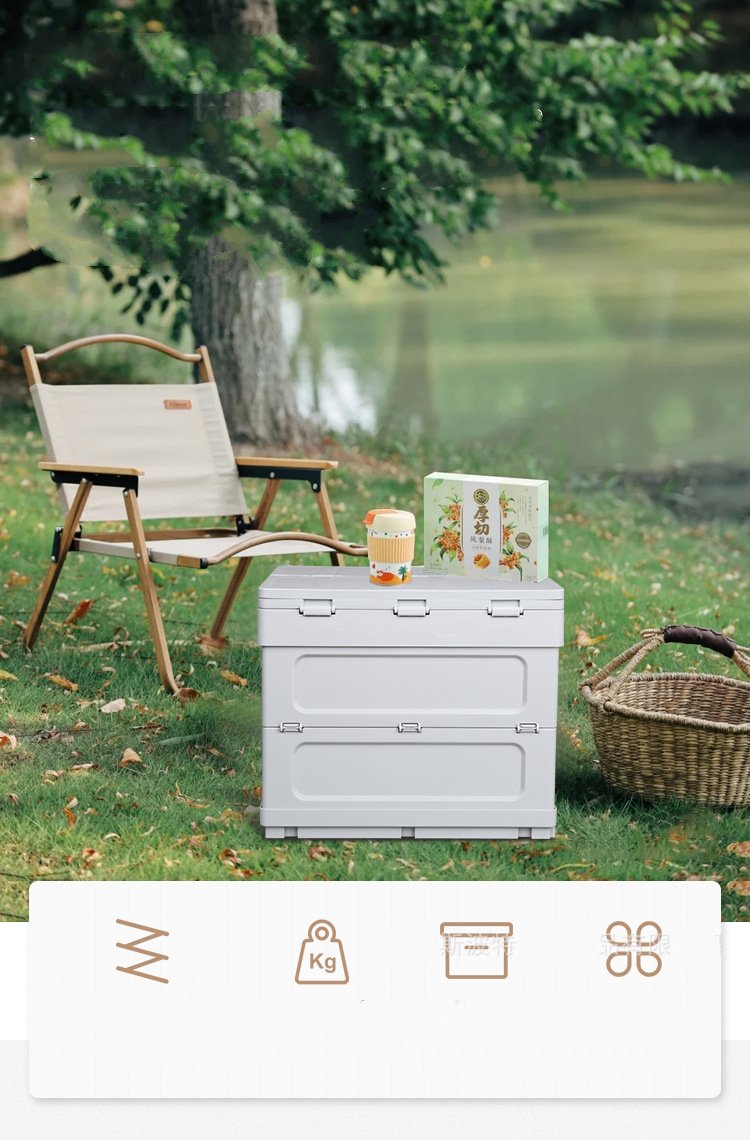 Hộp Đựng Đồ Vật Dụng Cắm Trại Kiêm Bàn Ăn gập mở xếp gọn Camping Box Table