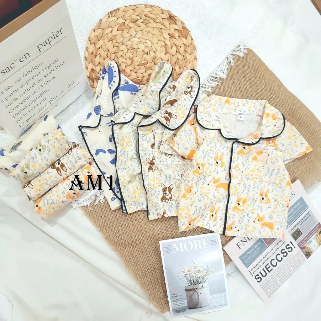 Đồ bộ quần áo pijama chất đũi xốp cho bé QATE898