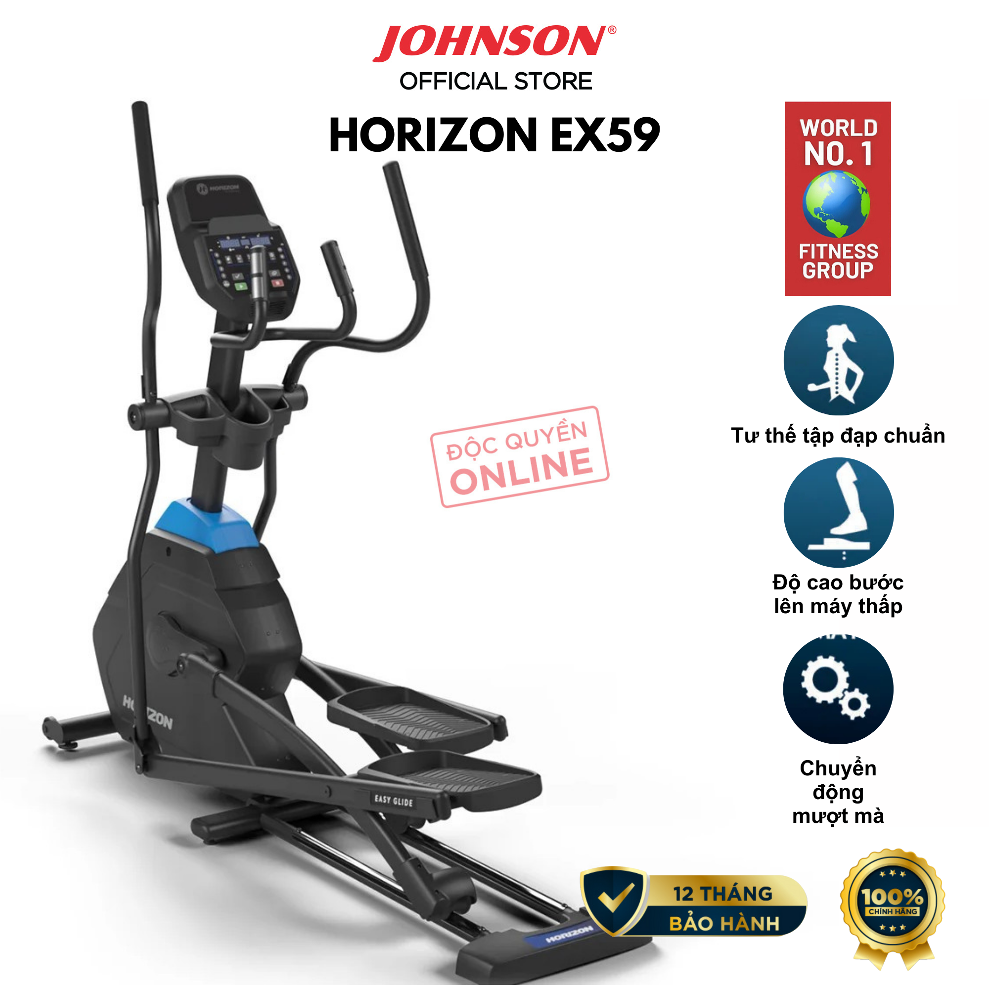 Máy Tập Toàn Thân Chính Hãng Johnson Fitness - Horizon EX59-24 thiết kế hiện đại, kết nối @Zone