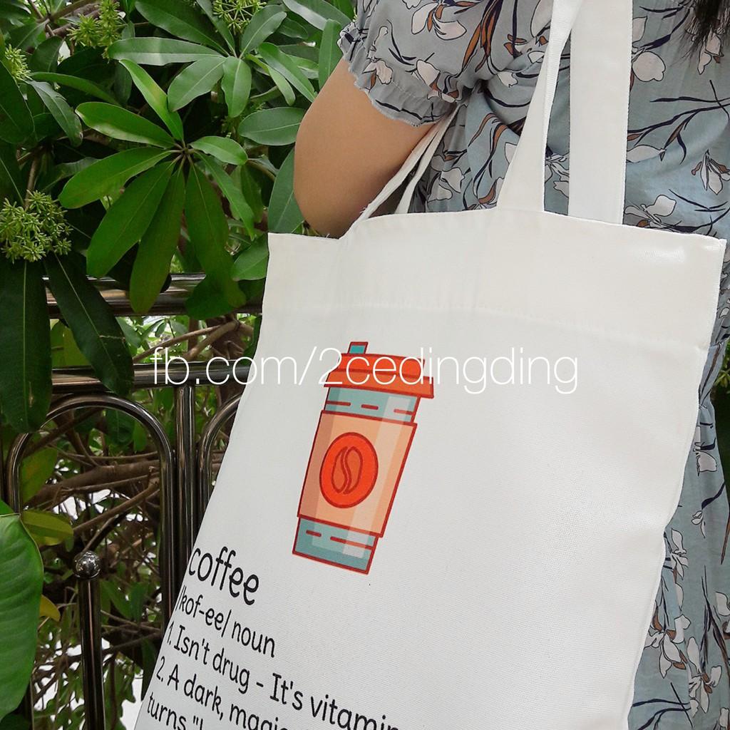 Túi tote trắng Coffee