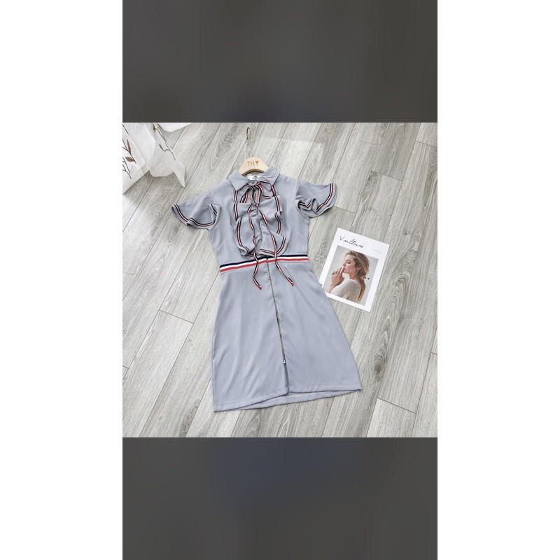 {SALE}VÁY XANH BÈO NGỰC PHỐI DÂY VIỀN NỮ