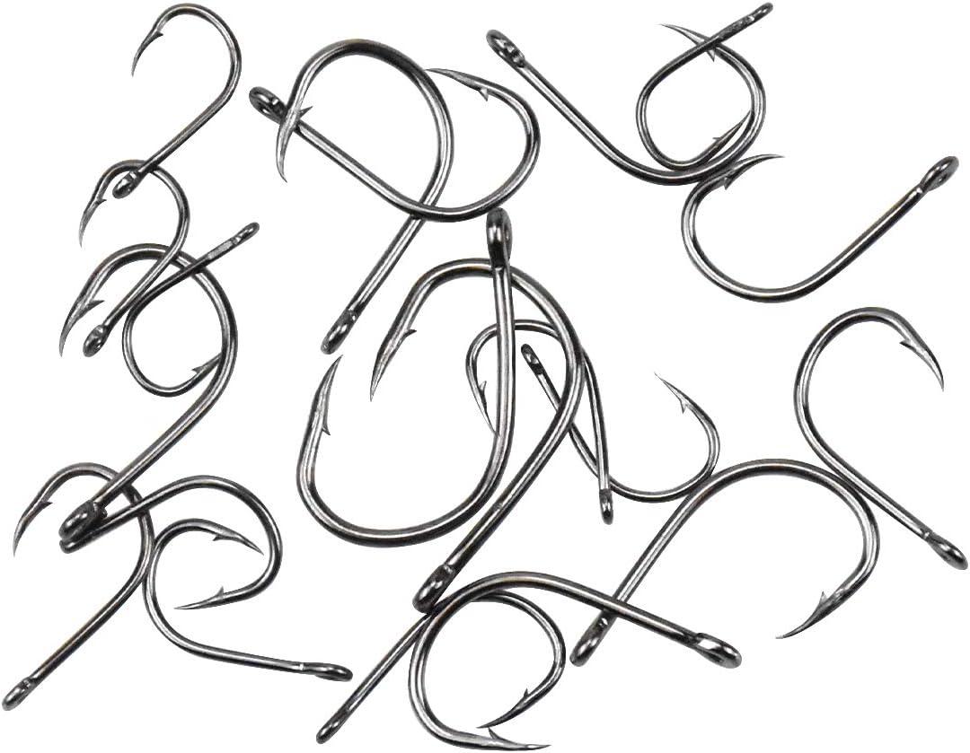 500pcs Câu cá câu cá trong thép thép carbon bằng thép với móc nướng Barbillon với 10 kích cỡ với hộp lưu trữ cho cá nước ngọt