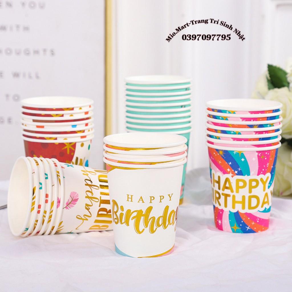 Set Cốc Giấy Sinh Nhật Mới Nhất 2021, Màu Sắc Độc Lạ Mắt BB52
