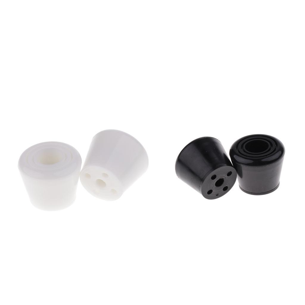 2pcs Black Roller Skates Toe Stops + 2pcs White Ice Skates Toe Stopper Outdoor Skating
