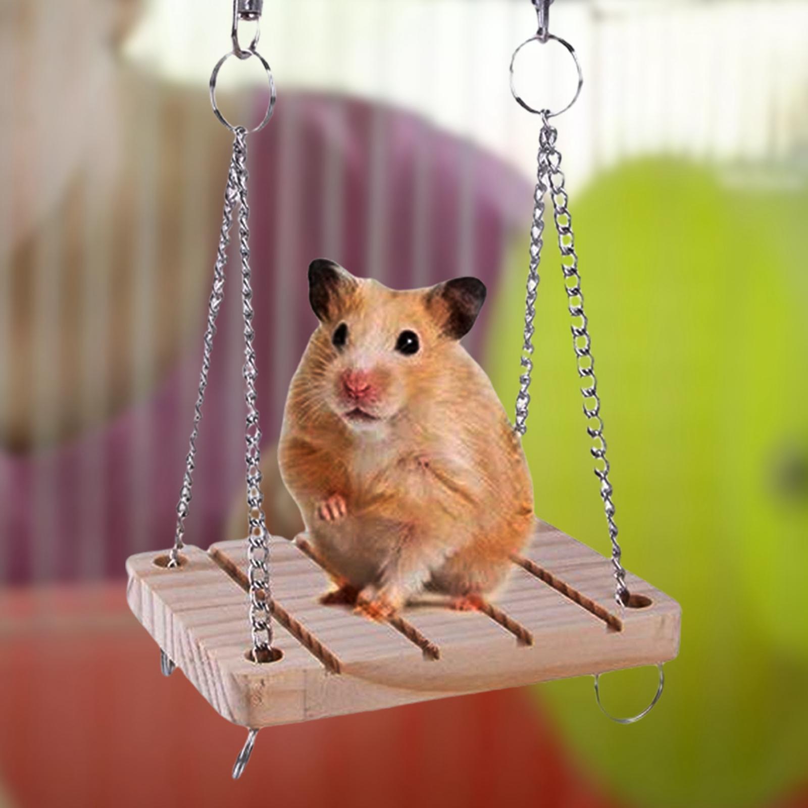 Hamster Chew Toys for Teeth, Natural Wood Swing Exercise Woven Ball Molar Toys for Rabbit Bunny Chinchilla Guinea Pig Gerbils Groundhog Squirrels