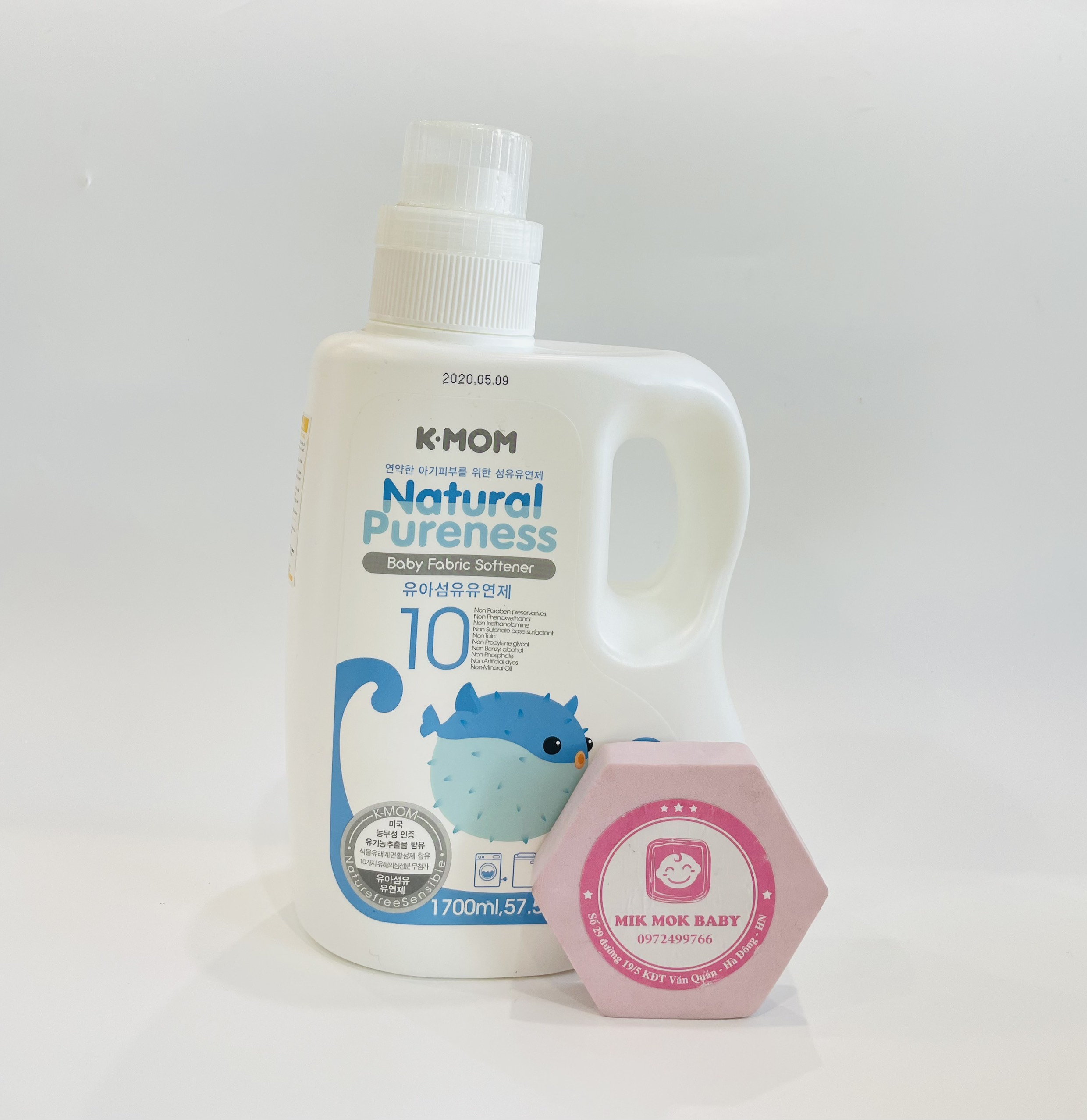 Nước giặt đồ sơ sinh hữu cơ KMom Hàn Quốc- CHAI 1700ML