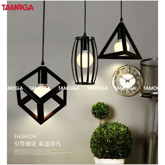 Đèn thả trần trang trí TAMOGA JIBIS bộ 3 lập phương tam giác hình trụ 0072/3