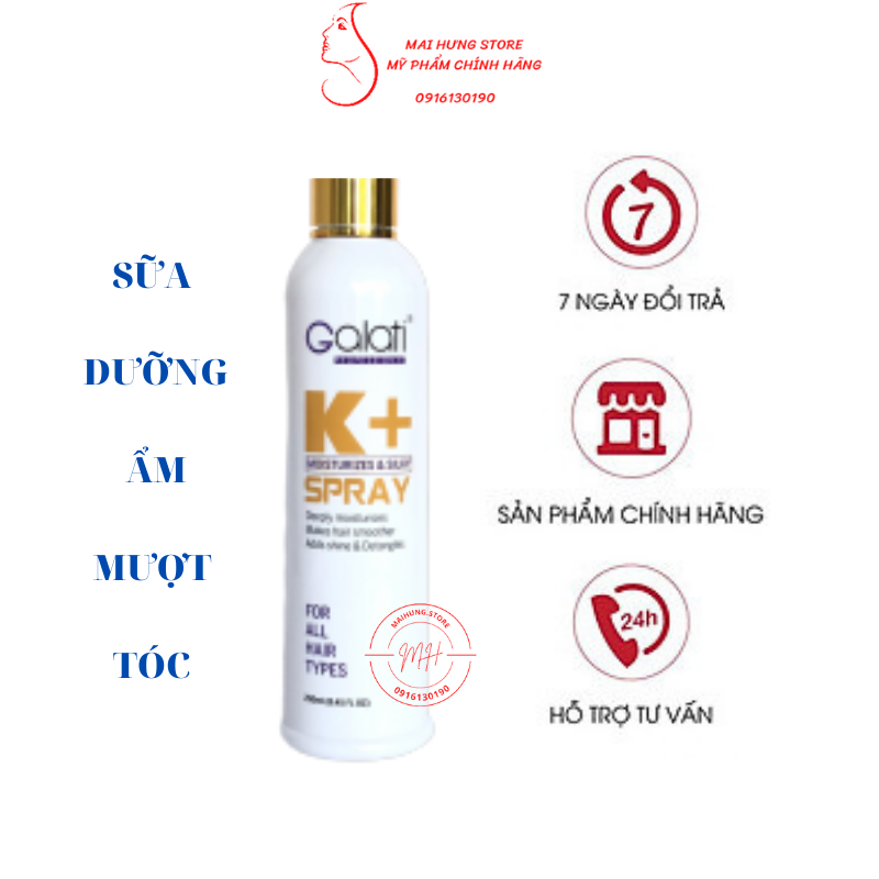 Sữa dưỡng ẩm mượt tóc Galati 250ml dạng xịt tiện lợi _ Người Việt ưu tiên dùng hàng Việt