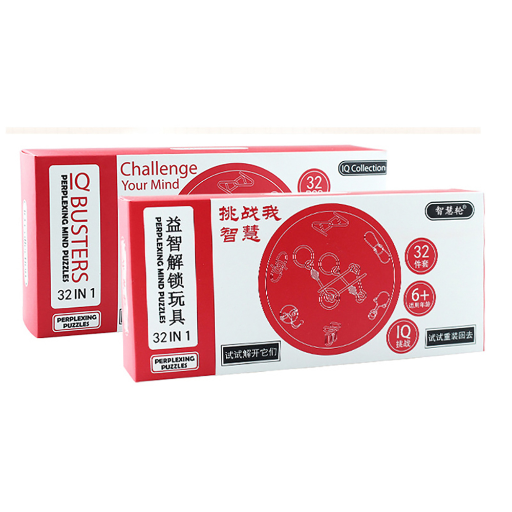 Set 32 bộ mở khóa khổng minh làm quà tặng tri thức tăng cường khả năng xử lí vấn đề và tư duy ngược