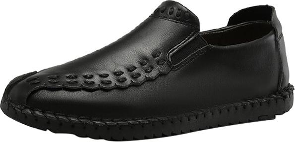 Korean style slip-on shoes Breathable wear-resistant casual leather shoes