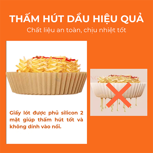 Miếng giấy lót chống dính nồi chiên không dầu BONBOX BKE40801 (50 miếng) - Hàng chính hãng