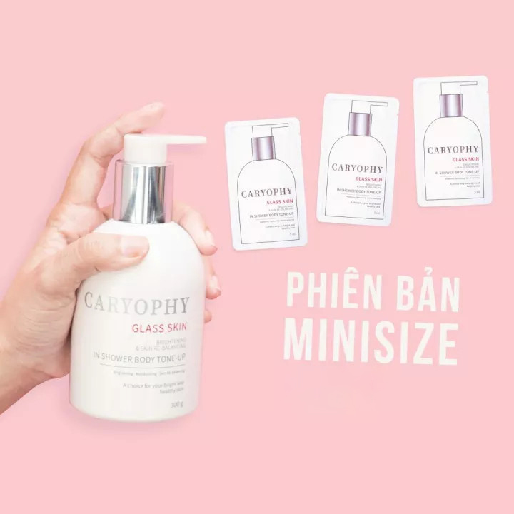 Kem Dưỡng Ẩm Trắng Da 3 in 1 Glass skin in Shower Body Tone up Caryophy 5ml
