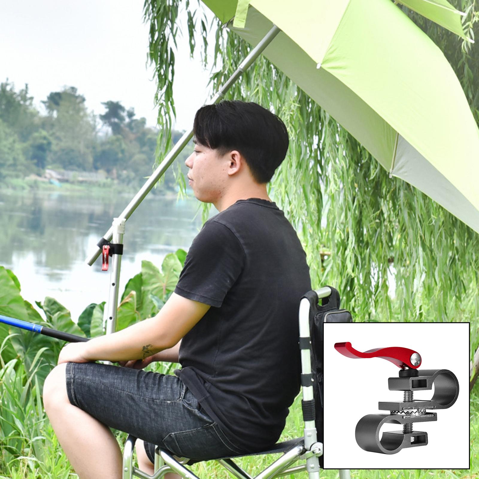 2xHeavy Duty Fishing Umbrella Holder Fixed Clip Brackets Mount Accessories Grey