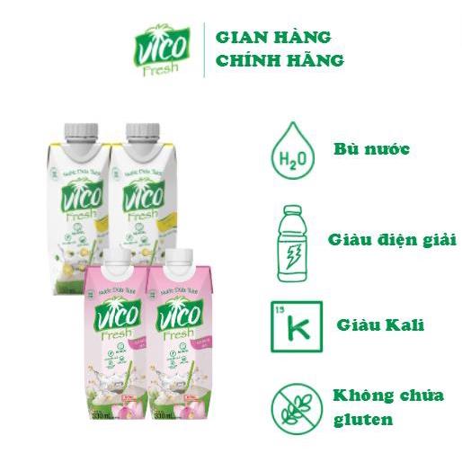 Nước Dừa ACP Vico Fresh - Combo 4 Hộp Nước Dừa 330ml