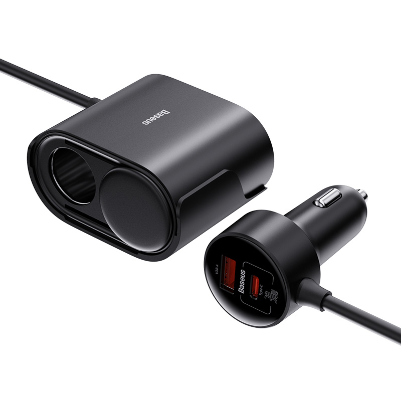 Tẩu Sạc Nhanh Ô Tô Baseus High Efficiency Pro 1-for-2 Car Cigarette Lighter 30W