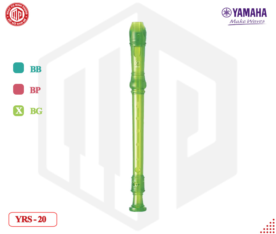 Sáo màu Yamaha Recorder - Dòng Soprano - Mã Baroque YRS-20B - Xanh dương/ YRS-20BB | Hồng/ YRS-20BP | Xanh lá cây/ YRS-20BG - Hàng chính hãng