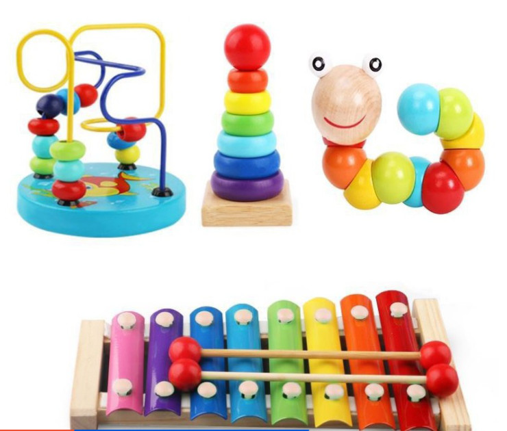 Combo 6 món đồ chơi gỗ montessori, phát triển trí tuệ